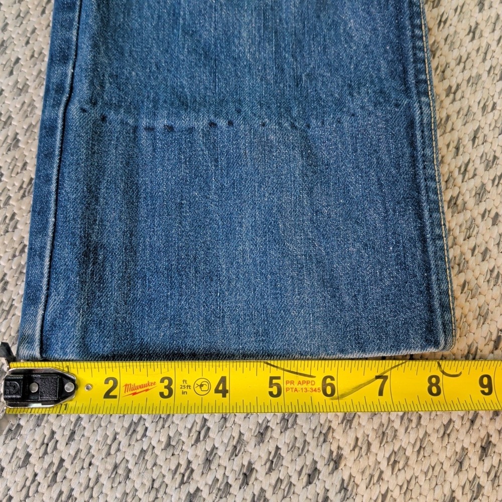 VTG 70s Sasson Blue Jeans 26x24 Cropped Hem High Rise Dark Wash Talon Zipper EUC - Picture 7 of 16